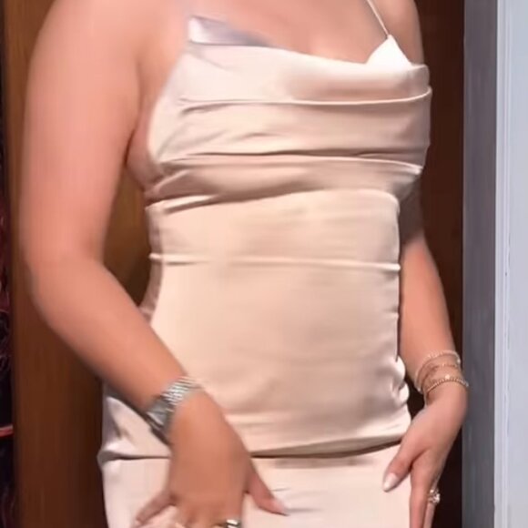 Katie May Champagne Backless Dress - Picture 1 of 6